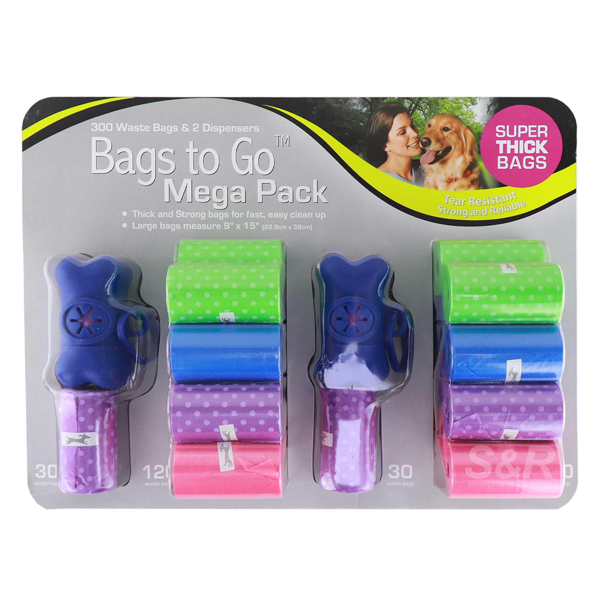Bags to Go Mega Pack Waste Bags and Dispensers 300pcs